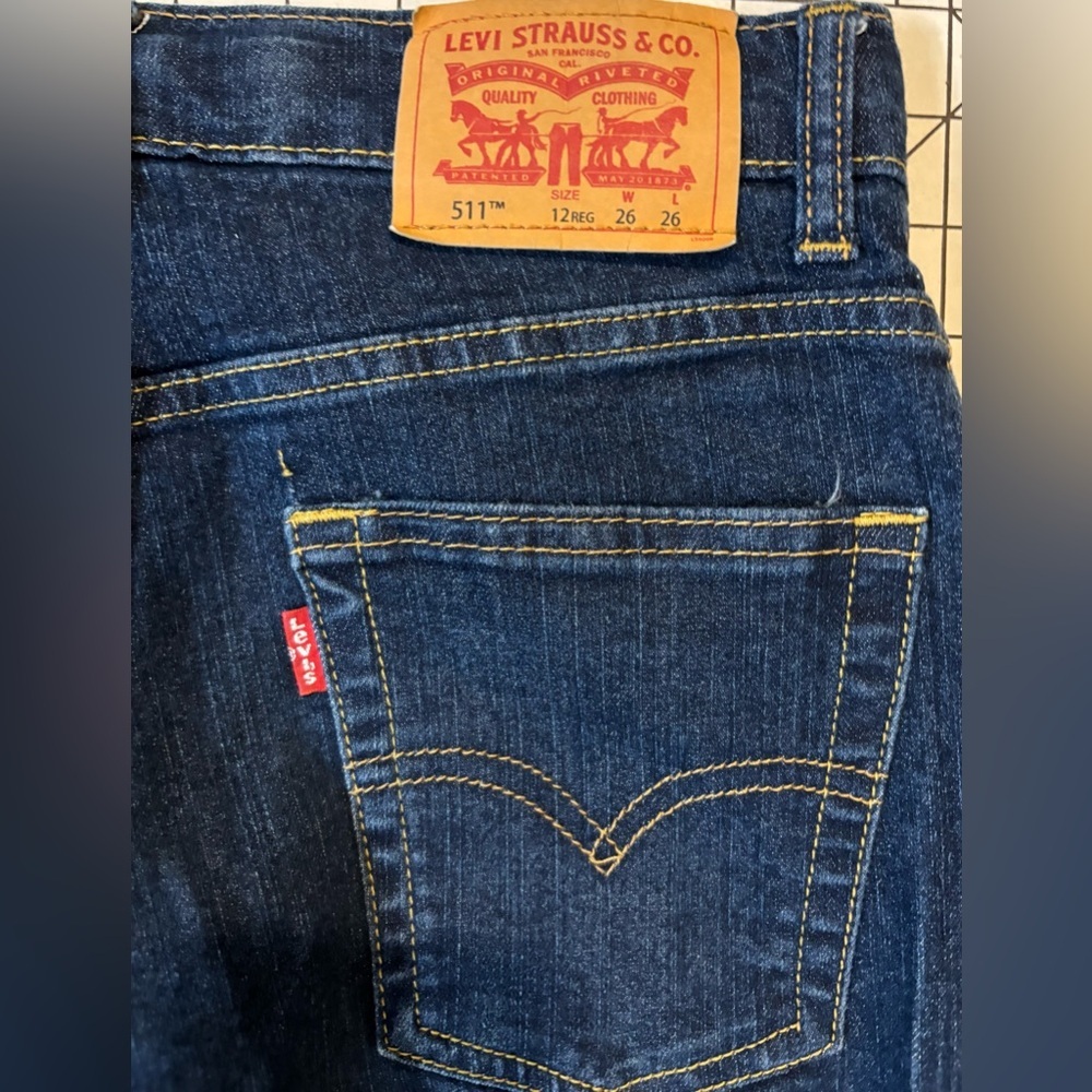 Levi’s Youth Size 12 Regular Dark‎ Wash 511 Slim Fit Jeans